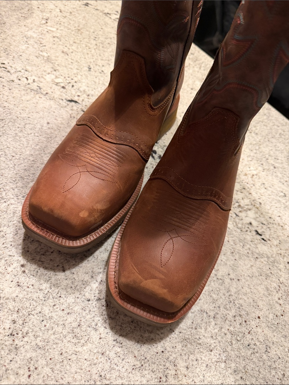 Double H Men's Brown Leather Western Pull-On Boots - Picture 6 of 7